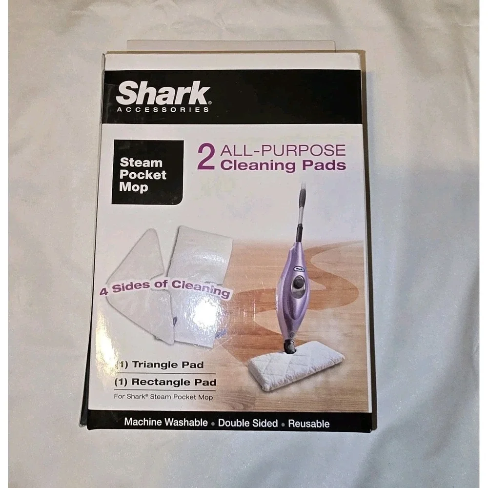 2 Shark ~Steam Pocket Mop~ All-Purpose Cleaning Pads (1 Rectangle & 1 Triangle)